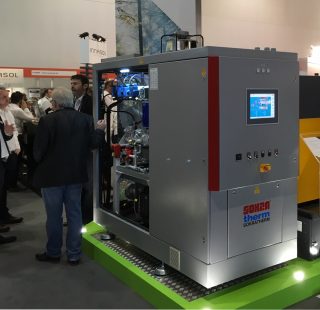 CHP unit GG 50 at the ecobuild fair in London