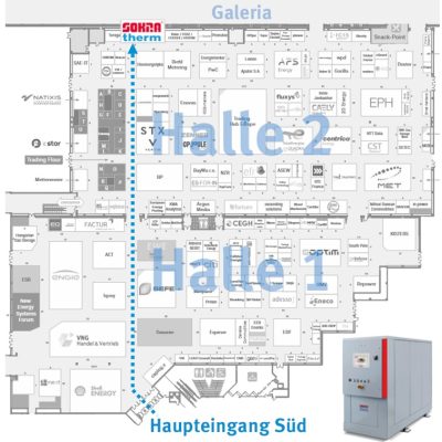 Standskizze Weg zu SOKRATHERM auf der E-world 20205